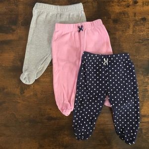 New Infant footed pants- set of 3 - 3M